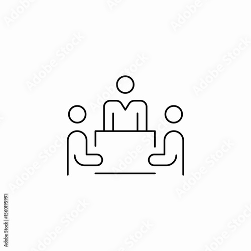 meeting discussion table icon sign vector