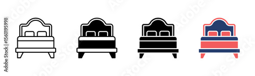 Bedroom icon sheet multiple style collection