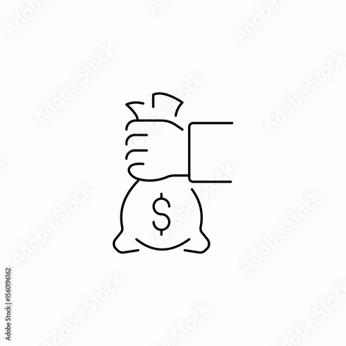 money bag cash icon sign vector