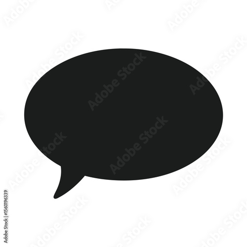 Simple Black Speech Bubble Icon Communication, Dialogue, Conversation
