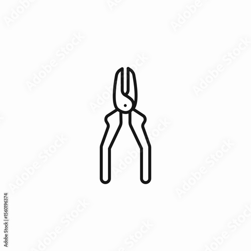 open pliers tool icon sign vector