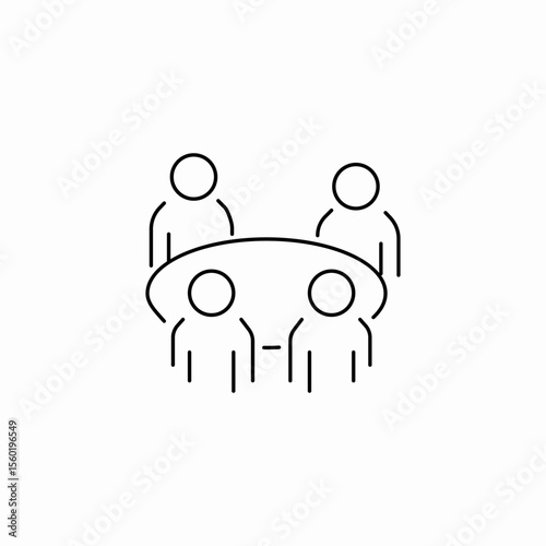 people around table icon sign vector