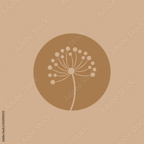 Dandelion flower logo and symbol template vector design