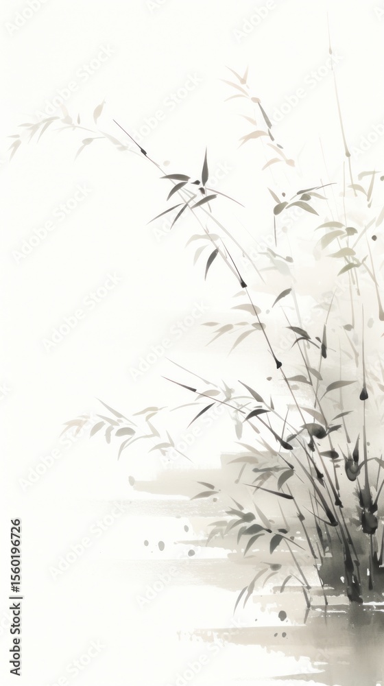 Naklejka premium Outdoors plant tranquility reflection.