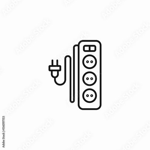 power strip plug icon sign vector