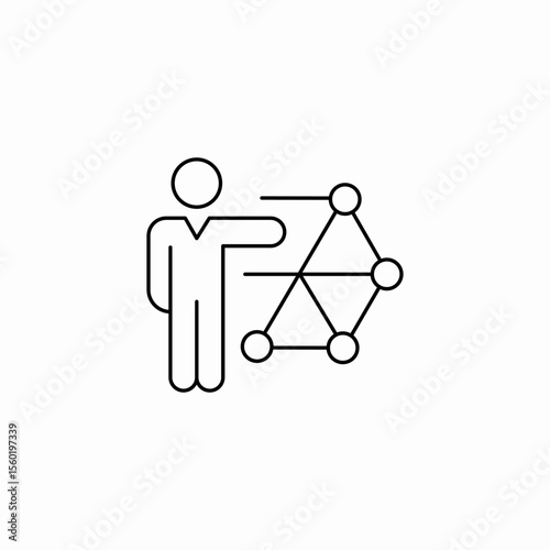 presenter network chart icon sign vector