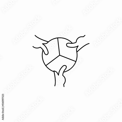 sharing pie chart icon sign vector