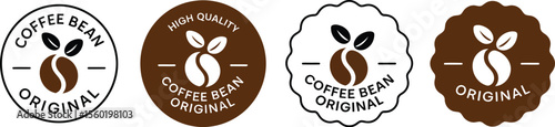 Original coffee bean logo designs vector illustration for branding and packaging design element