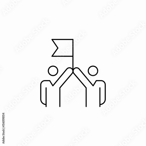 team flag achievement icon sign vector