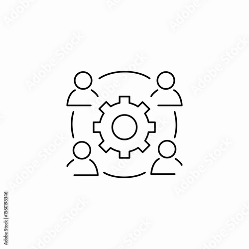 team work gear icon sign vector