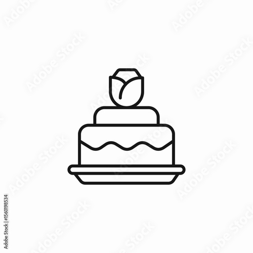 tiered wedding cake icon sign vector