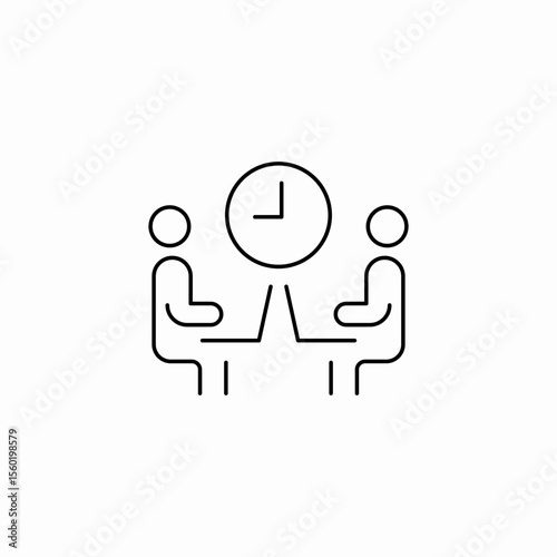 timed discussion meeting icon sign vector