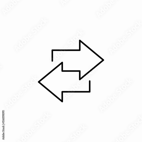 two way arrows icon sign vector