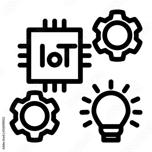 Advanced Automation Processor Icon from the Business Automation icon collection (Outline style)