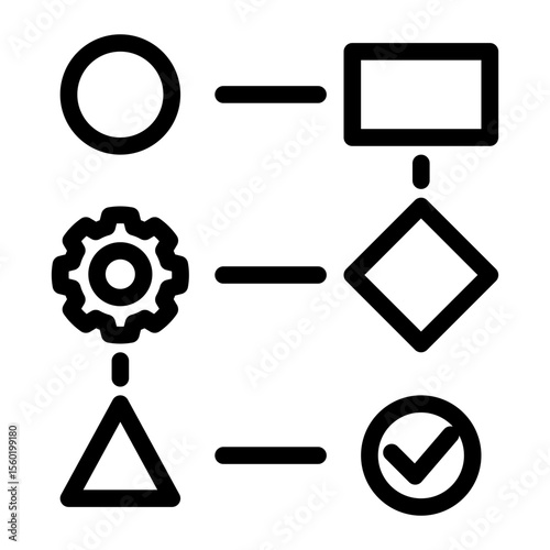 Automated Process Flowchart from the Business Automation icon collection (Outline style)