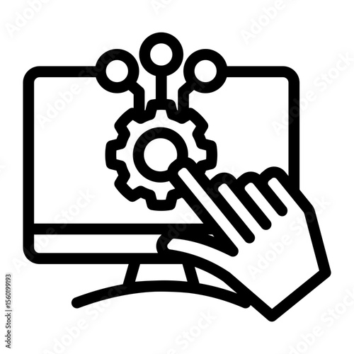 Interactive Control Panel from the Business Automation icon collection (Outline style)