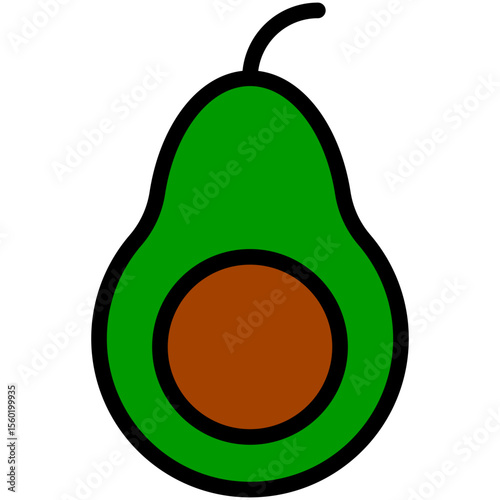 avocado filled line icon