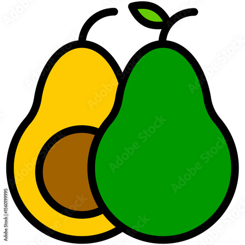 avocado filled line icon