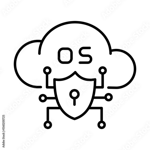 Cloud OS Shield Editable Stroke Icon