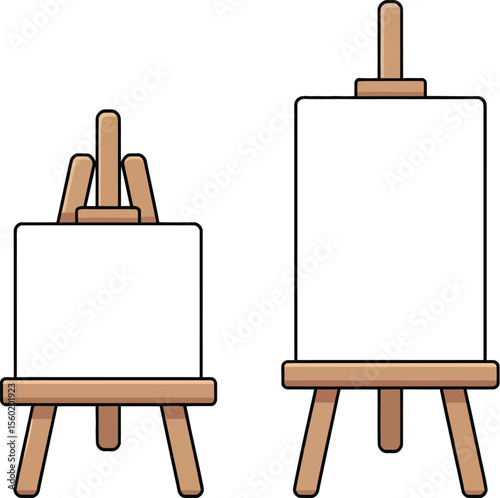 Art easel painting canvas blank artist studio drawing sketchpad tabletop stand wooden illustration