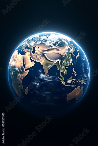 earth globe with space dark background 