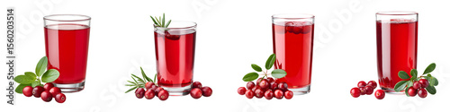 Wallpaper Mural Cranberry Juice Collection: Refreshing Red Beverage with Berries on White Torontodigital.ca
