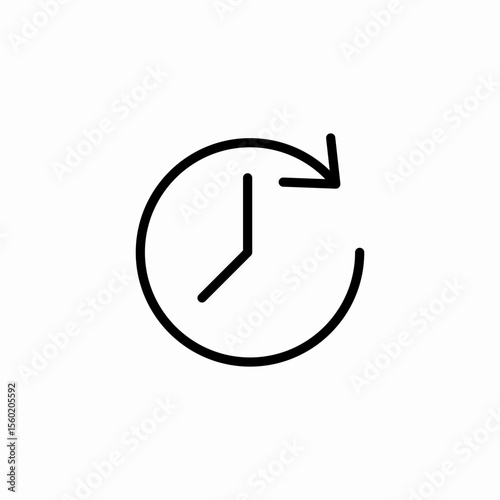 clock rewind time icon sign vector