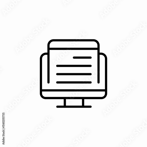computer monitor document icon sign vector