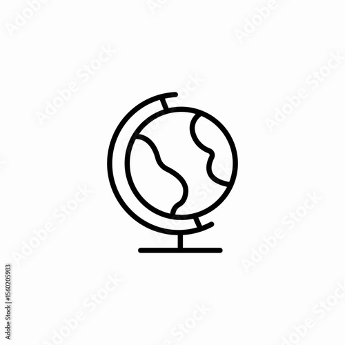 desktop globe stand icon sign vector