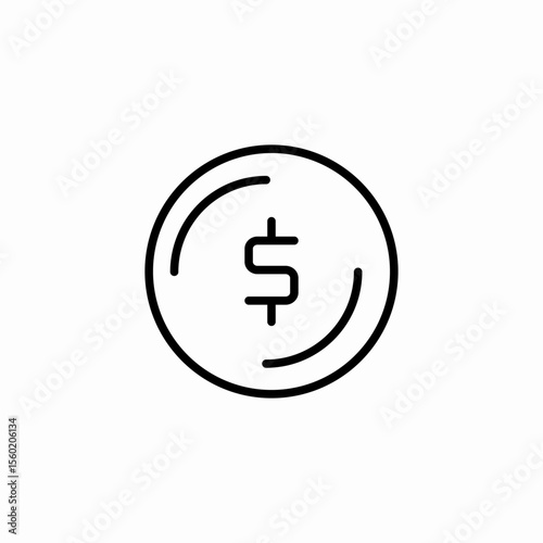 dollar coin currency icon sign vector