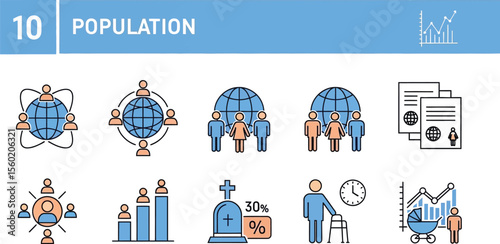 Population growth demographics statistics global population aging birth rate mortality rate analysis data charts