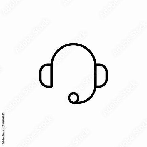 headset microphone support icon sign vector