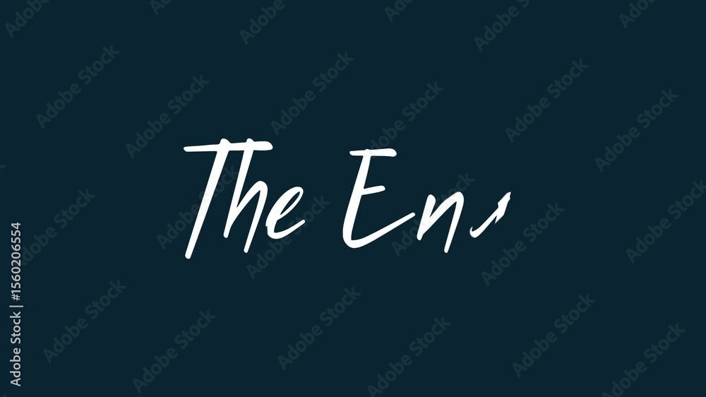 The End Video with handwritten effect on text