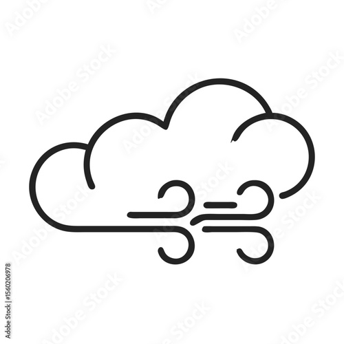 Illustration of a cloud with swirling wind, representing a windy day.