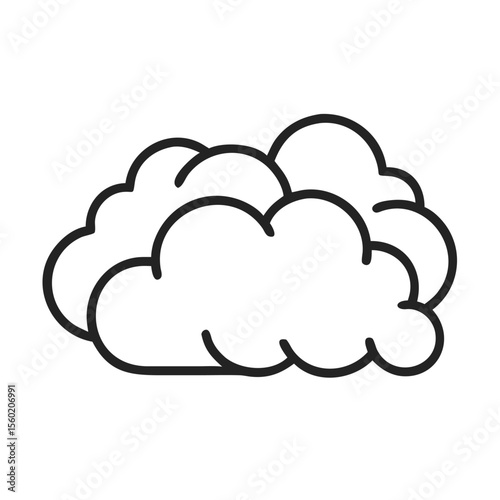 A playful illustration of fluffy clouds in a minimalistic black and white style.