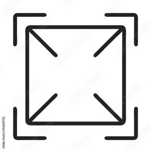 Abstract geometric outline symbolizing resizing or adjusting objects.