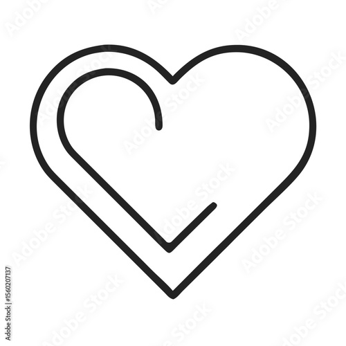 A minimalist outline of a heart symbol, embodying love and affection in a simple yet elegant design.