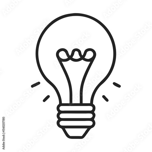 A minimalist line drawing of a light bulb, symbolizing ideas and innovation.