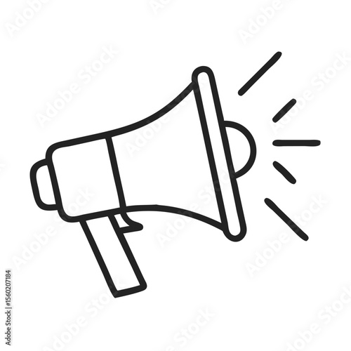A simple yet impactful illustration of a megaphone, symbolizing communication and announcements.
