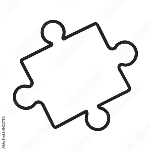 Minimalist outline of a puzzle piece, symbolizing problem-solving and creativity.