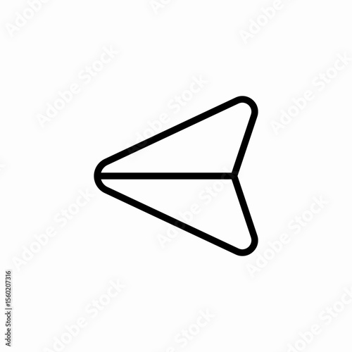 paper airplane left icon sign vector
