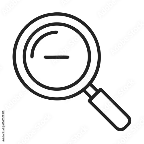 A simple black and white illustration of a magnifying glass, symbolizing search and investigation.