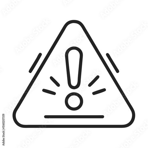 Warning sign featuring an exclamation mark in a triangular shape, symbolizing caution and alertness.
