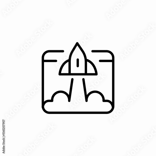 rocket launch icon sign vector