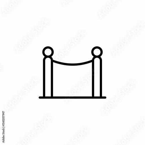 rope barrier posts icon sign vector
