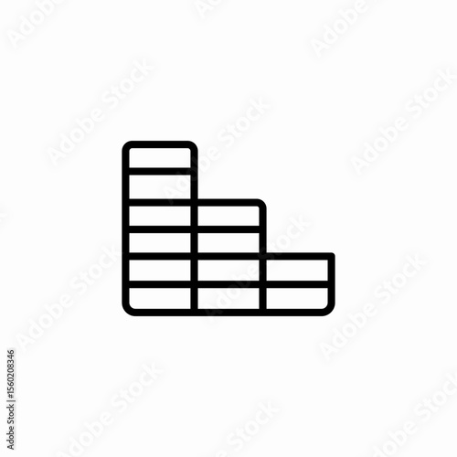 stacked bar graph icon sign vector