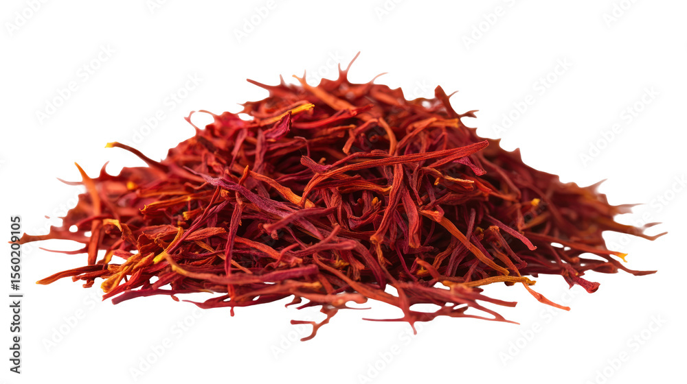 Fototapeta premium Saffron Threads - A delicate arrangement of saffron threads on transparent background