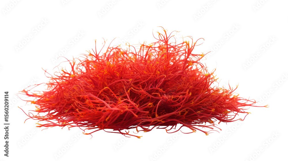 Naklejka premium Saffron Threads - A delicate arrangement of saffron threads on transparent background