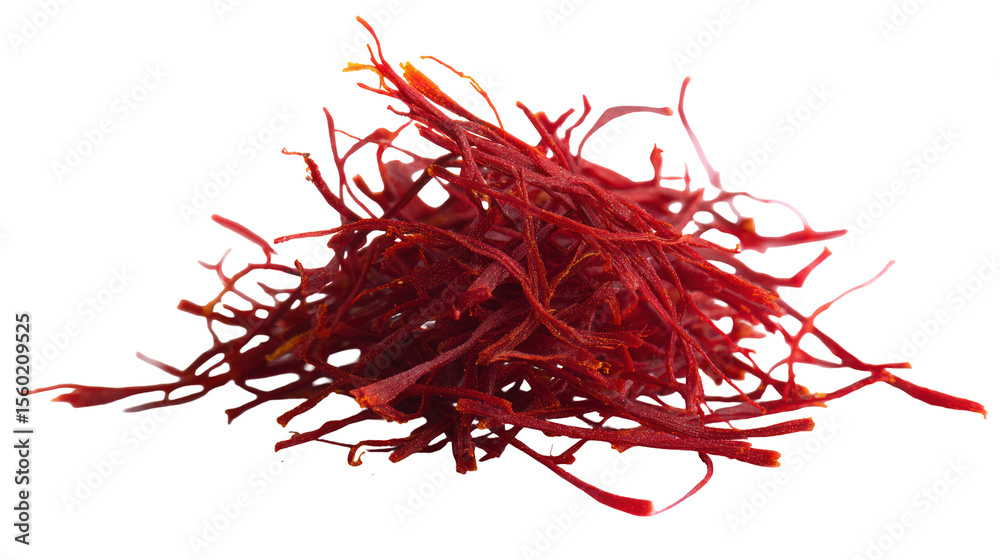 Naklejka premium Saffron Threads - A delicate arrangement of saffron threads on transparent background