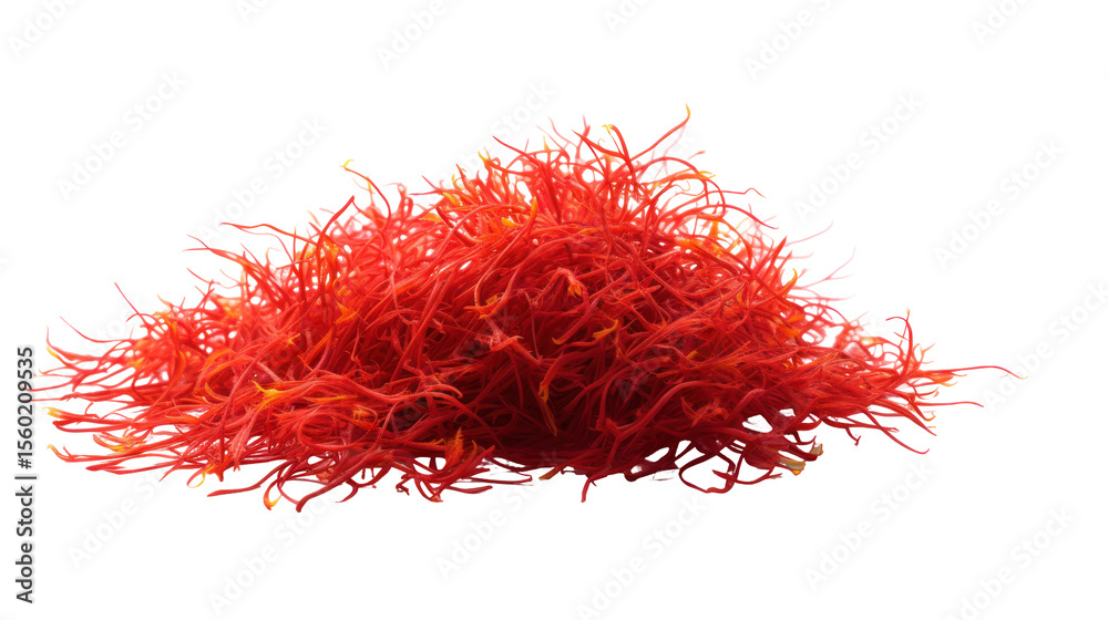 Naklejka premium Saffron Threads - A delicate arrangement of saffron threads on transparent background